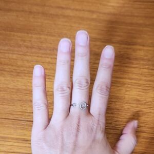 Premier Designs Silver Ring with Crystal Details